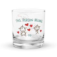 Cute Couple Rocks Glass 10.5oz - This Person Belongs To… Whiskey Glass Cute Couple Rocks Glass 10.5oz - This Person Belongs To… Whiskey Glass