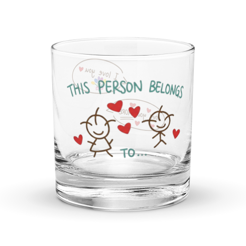 Cute Couple Rocks Glass 10.5oz - This Person Belongs To… Whiskey Glass Cute Couple Rocks Glass 10.5oz - This Person Belongs To… Whiskey Glass